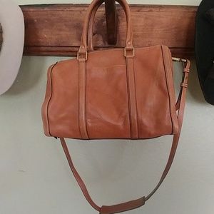 Fossil tan leather satchel purse